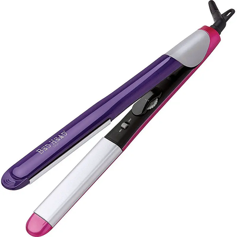 1" Split Personality Curved Edge Straightener, Pink/Purple 1