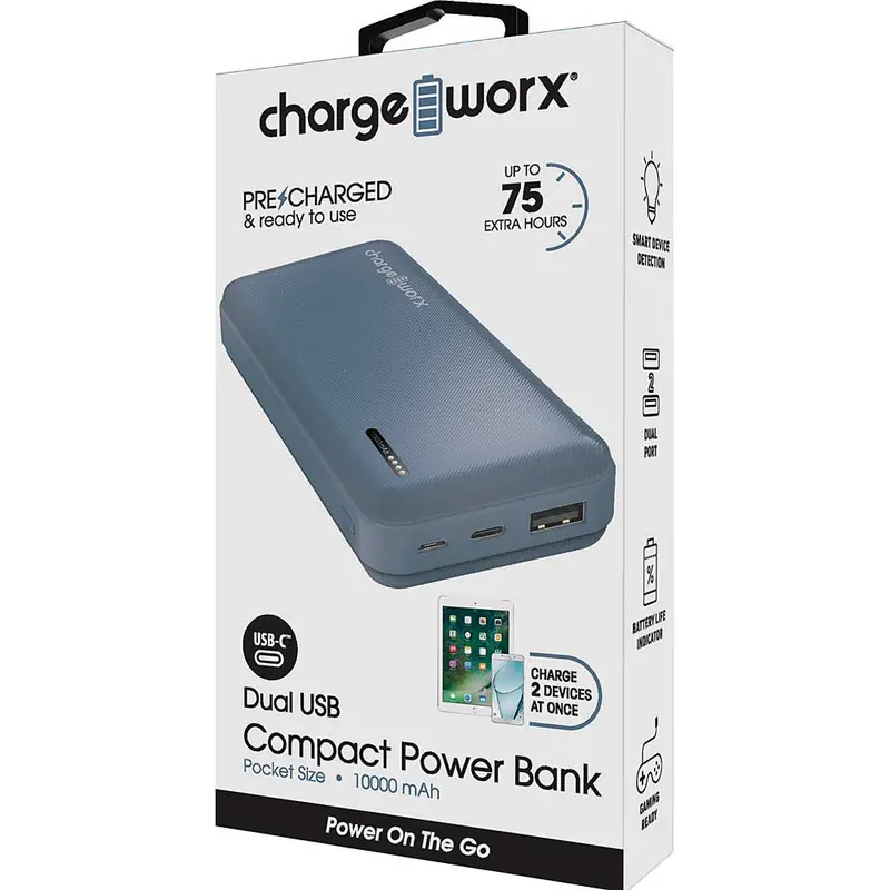 10000Mah Dual Usb Slim Power Bank, Bluestone 1