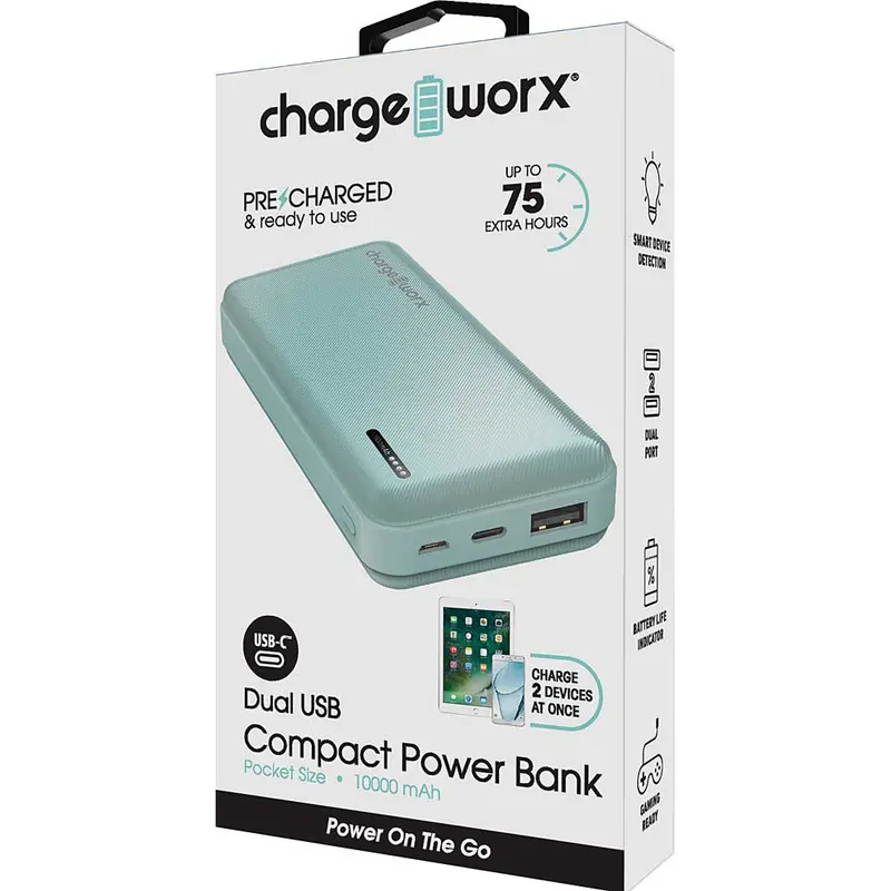 10000Mah Dual Usb Slim Power Bank, Mint 1