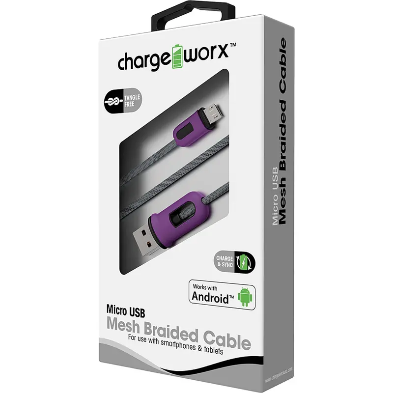 10Ft Lightning Micromesh Cable, Violet 1