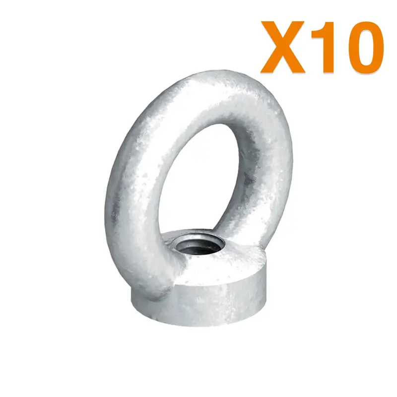 10X Ejot® M10 25Mm Zinc Plated Carbon Steel Eye Nuts 1