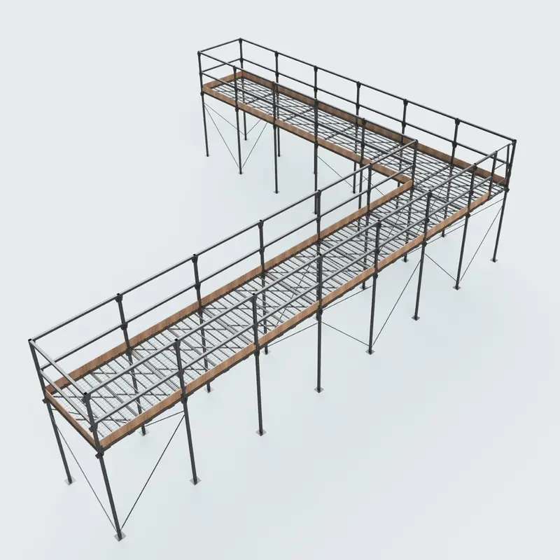 12 Bay Trestle With Handrail & Access Gate 1