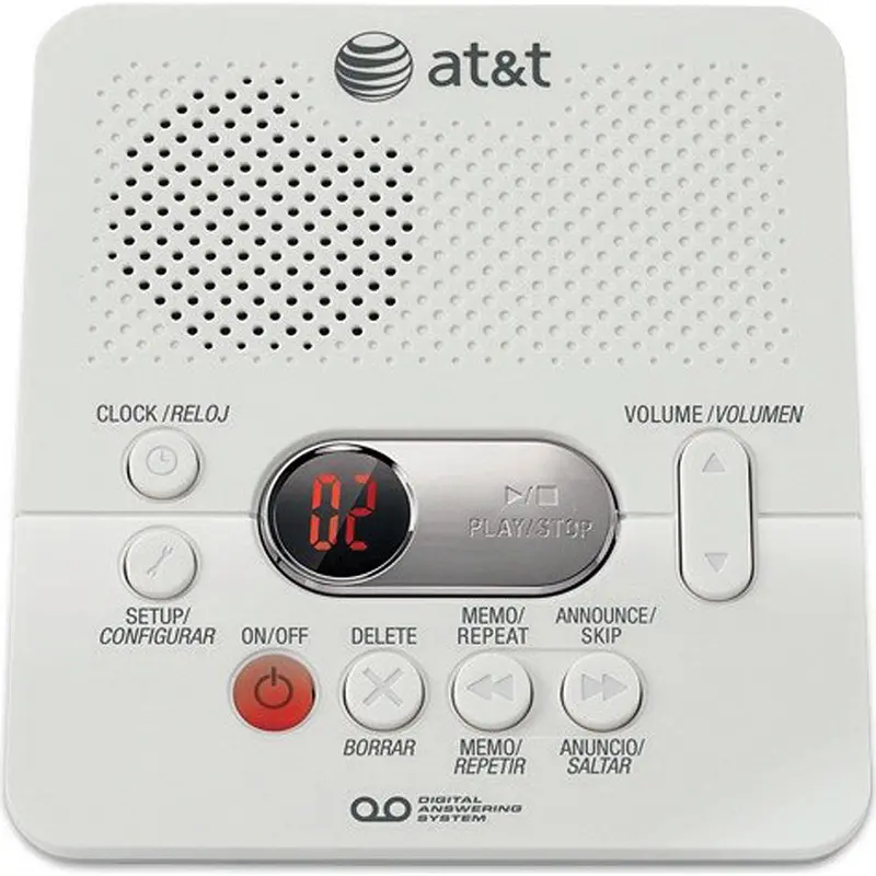 1740Wh Digital Answering System W/ Time/Day Stamp, White 1