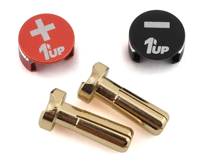 1Up Racing Lowpro Bullet Plug Grips (Black/Red) (Assorted Sizes) 1