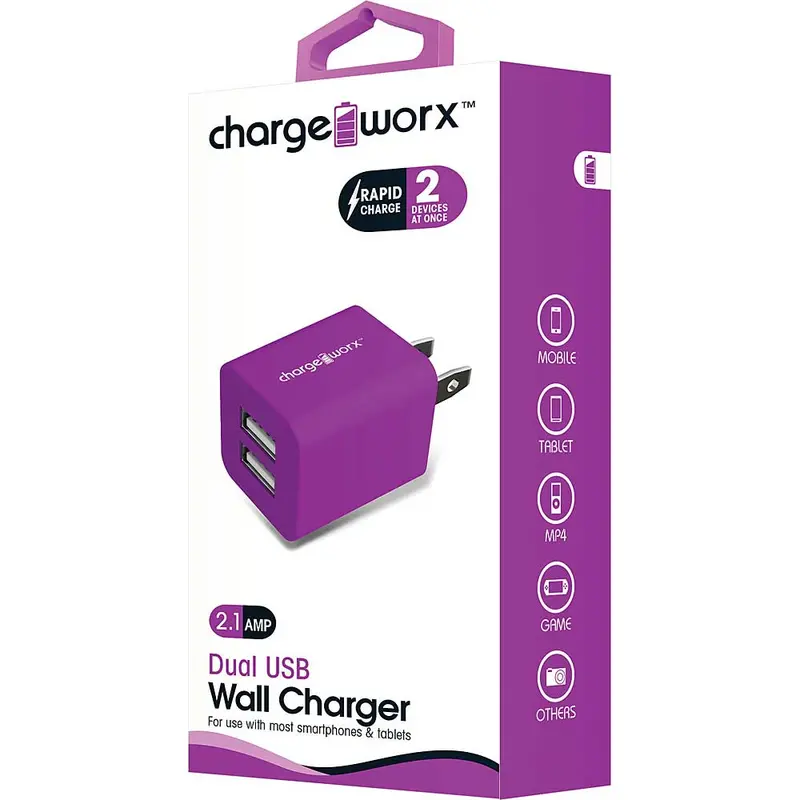 2.1A Dual Usb Wall Charger, Veolet 1