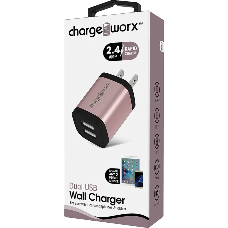 2.4 Dual Usb Wall Charger, Rose Gold 1