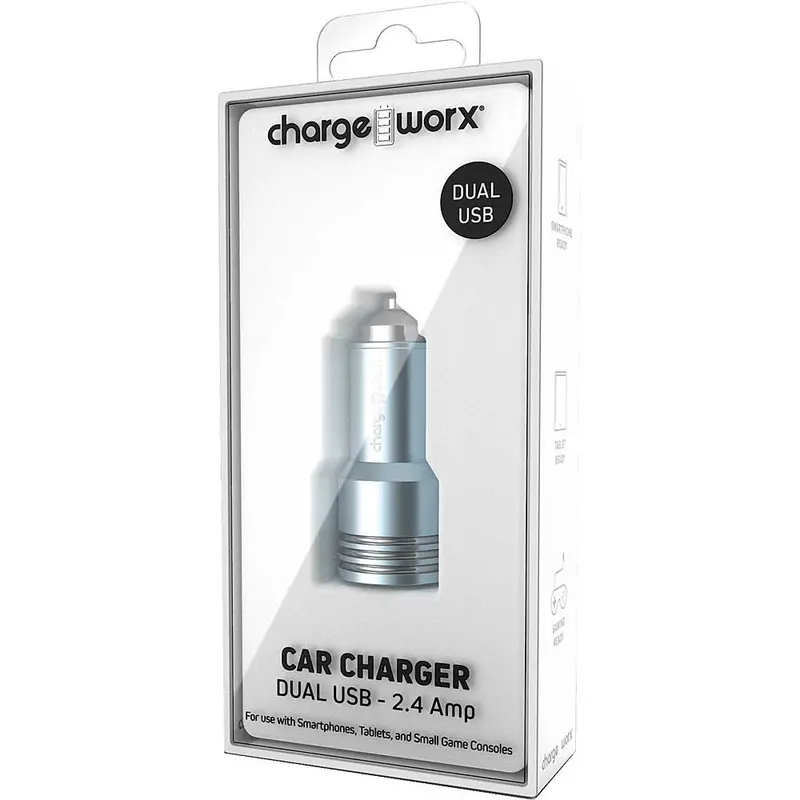 2.4Amp Dual Usb Car Charger, Teal 1
