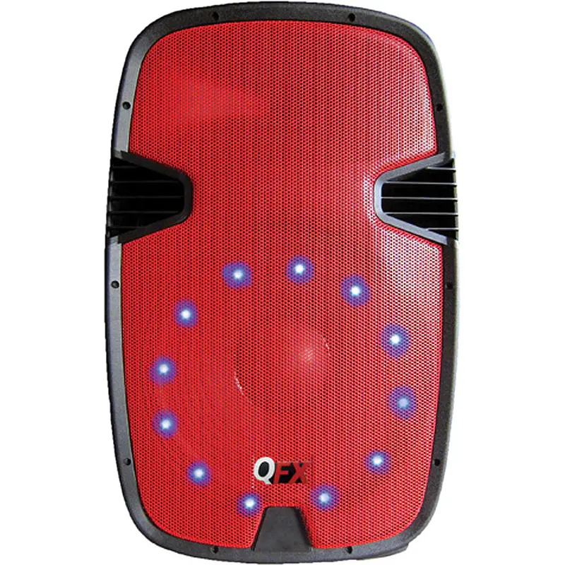 2-Way Steel Framed Plastic Cabinet Speaker W/Built-In Amplifier, Red 1