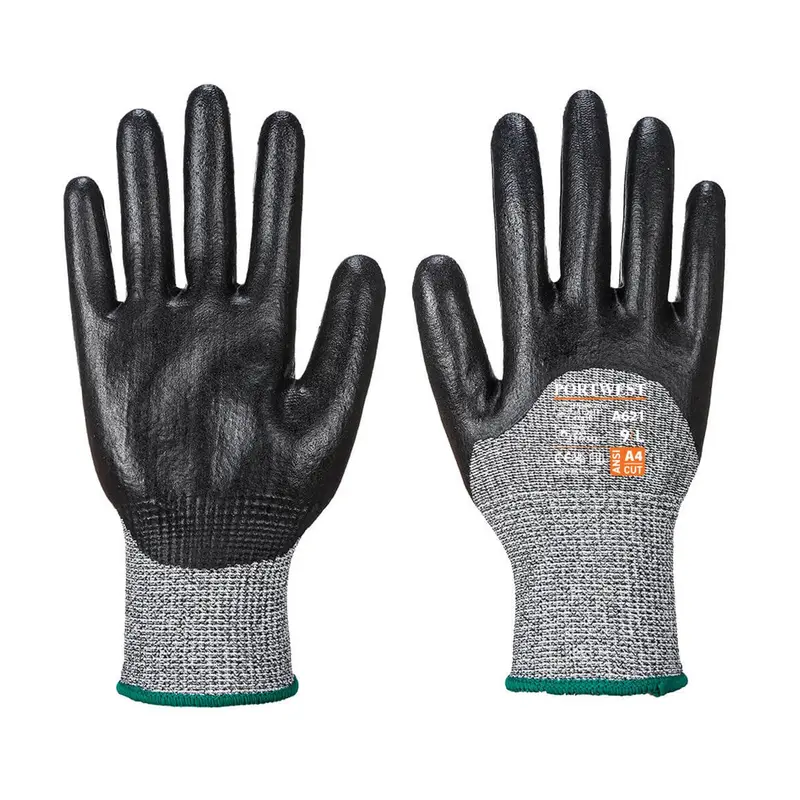 3/4 Nitrile Foam Cut Level D Glove Black - Size 9/L 1