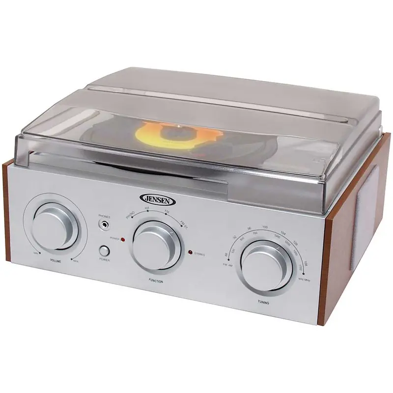 3-Speed Turntable With Am/Fm Receiver & Stereo Speakers 1
