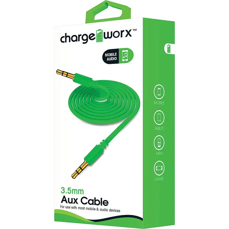 3Ft Aux Audio Cable, Green 1