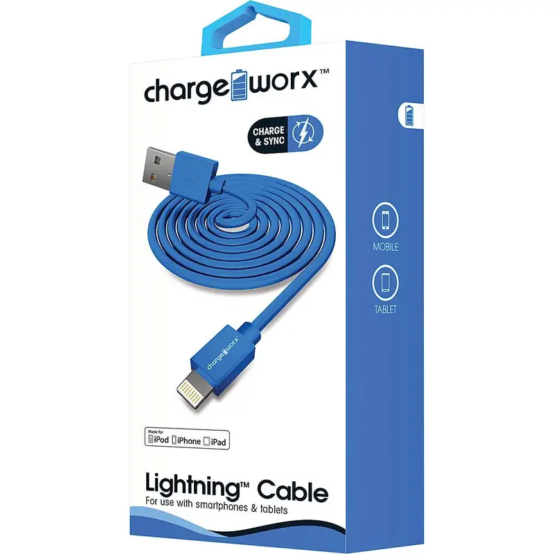 3Ft Lightning Sync & Charge Cable, Blue 1