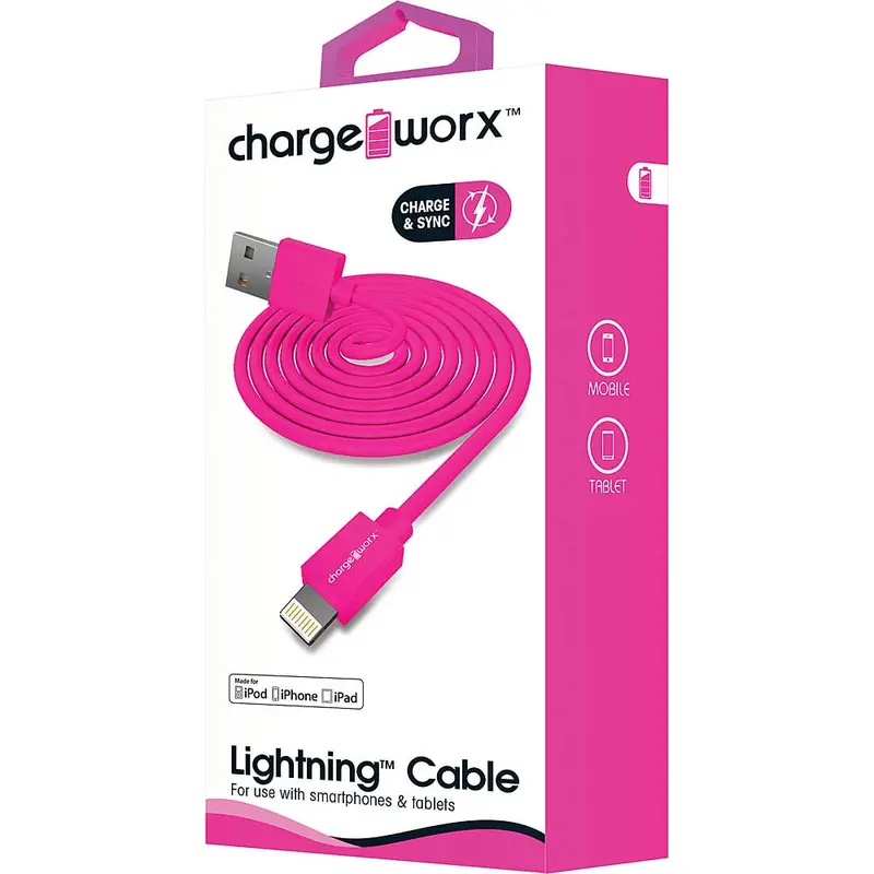 3Ft Lightning Sync & Charge Cable, Pink 1