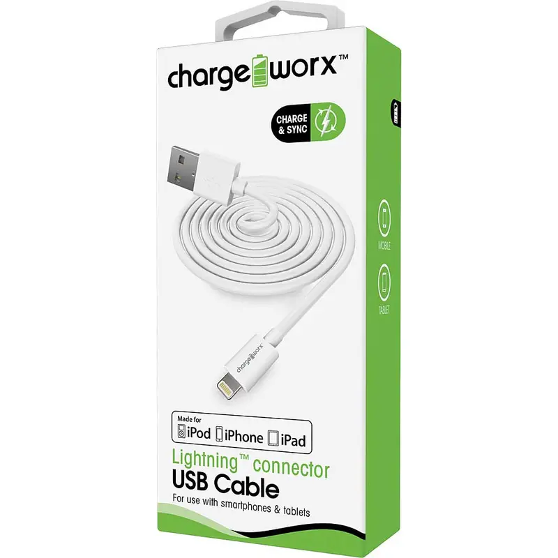 3Ft Lightning Sync & Charge Cable, White 1