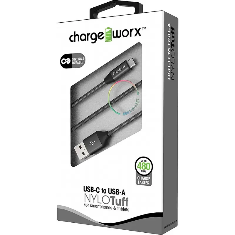 3Ft Usb-C To Usb-A Nylotuff Cable, Black 1