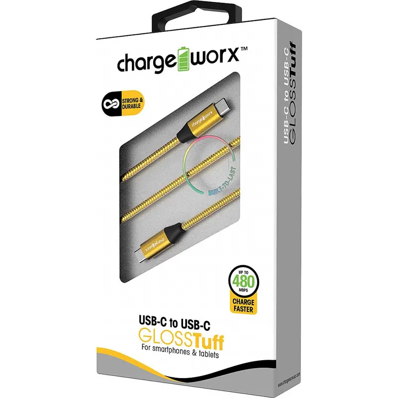 3Ft Usb-C To Usb-C "Glosstuff" Cable, Gold 1