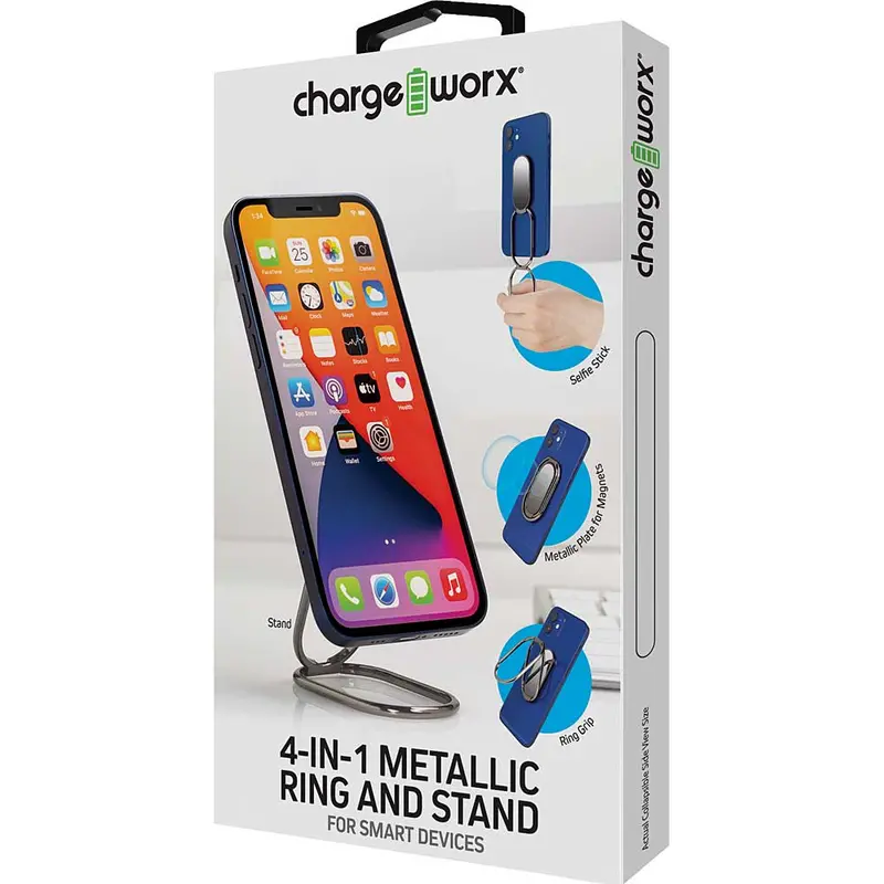4-In-1 Metallic Ring And Stand For Smart Devices 1