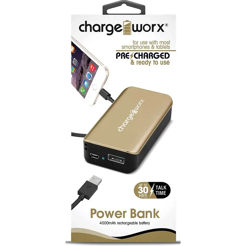 4000Mah Power Bank, Gold 1