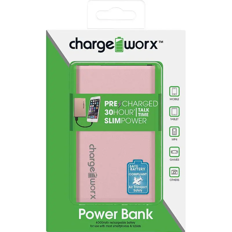 4000Mah Ultra Slim Power Bank, Rose Gold 1