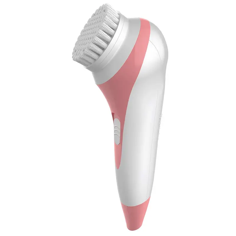 5-Piece Facial Cleansing Set With Massager, Pink 1