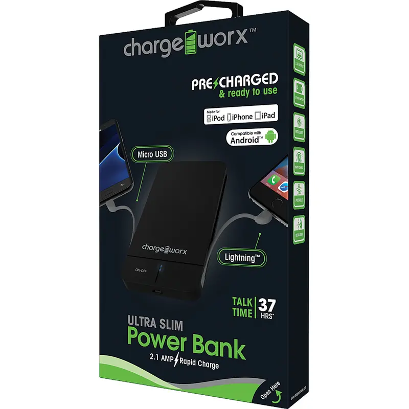 5000Mah Slim Power Bank, Black 1
