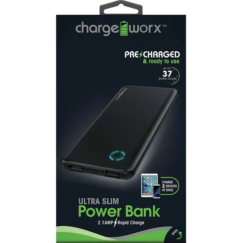 6000Mah Ultra Slim Power Bank, Black 1