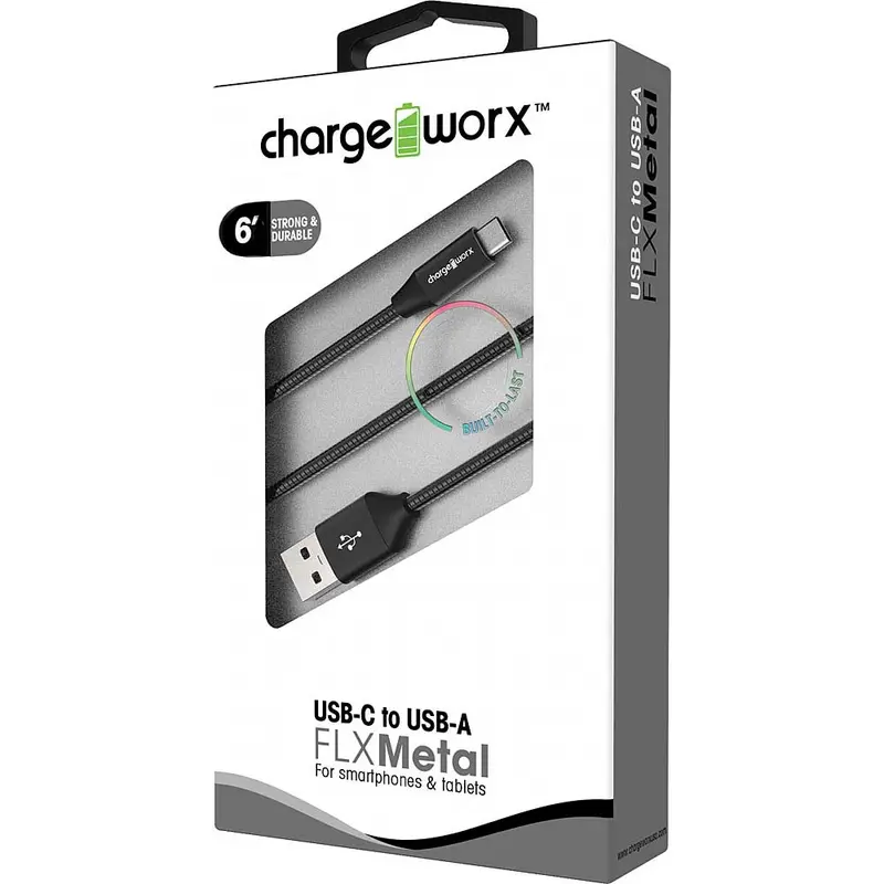 6Ft Usb-C To Usb-C "Flxmetal" Cable, Blue 1