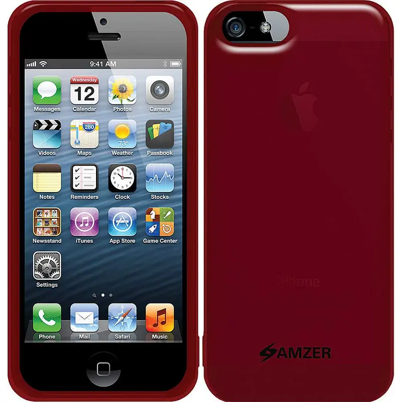 94518 Soft Gel Tpu Gloss Skin Case For Iphone 5, Red 1