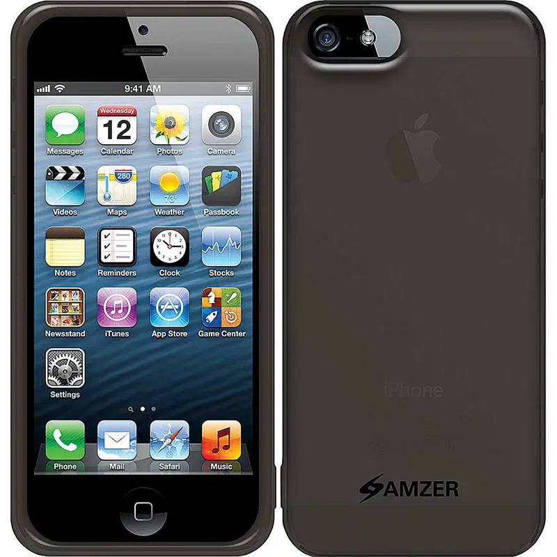 94653 Soft Gel Tpu Gloss Skin Case For Iphone 5, Gray 1