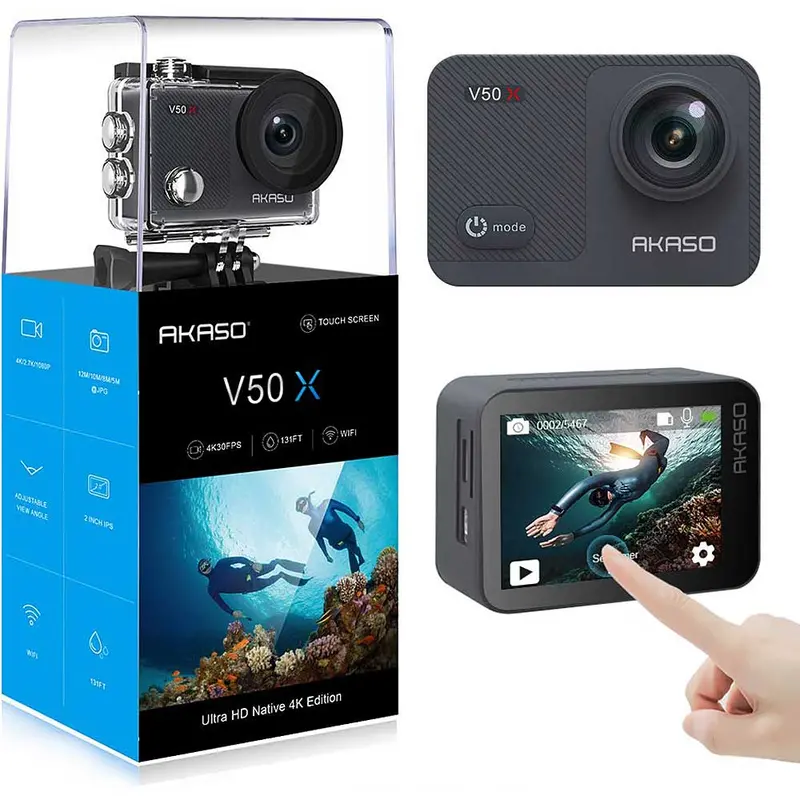 Action Camera Wifi Native 4K30fps With Eis Touch Screen 1