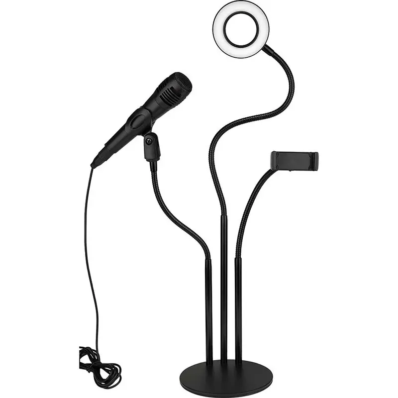 Adjustable Gooseneck Ring Light, Phone And Microphone Holder 1