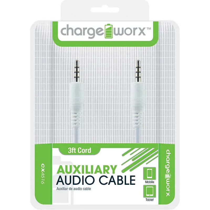 Auxiliary Audio Cable, White 1