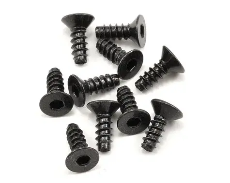 Axial M3x8mm Hex Socket Tapping Flat Head (Black) (10Pcs) 1
