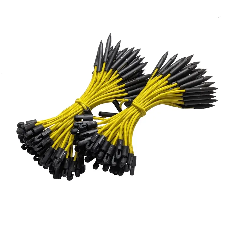 Bigben® Bungee Toggle Ties - 100 Pack In Yellow & Black 1