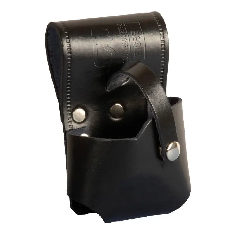 Bigben® Leather 10M Tape Measure Holder With Stud Fastener - Black Leather 1