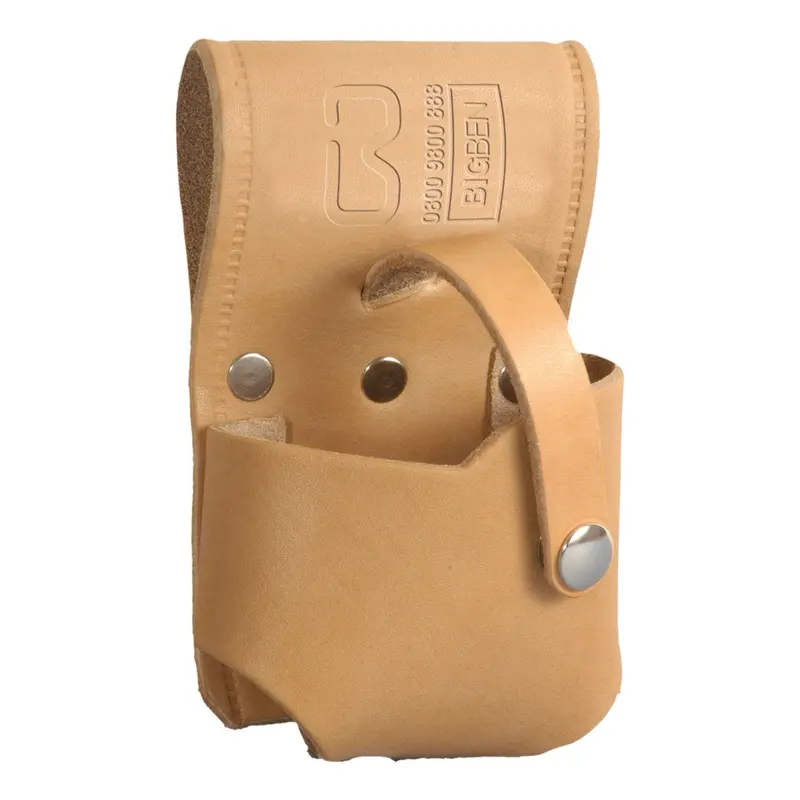 Bigben® Leather 10M Tape Measure Holder With Stud Fastener - Natural Leather 1