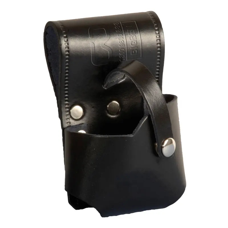 Bigben® Leather 5M Tape Measure Holder With Stud Fastener - Black Leather 1