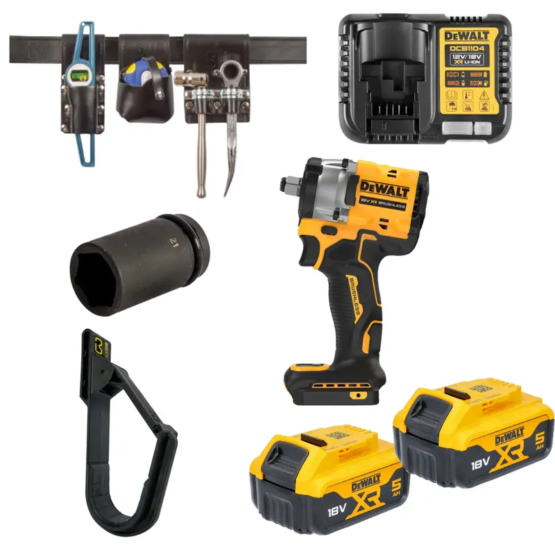 Bigben Leather Belt & Tools Kit With Dewalt Impact Wrench Kit 1