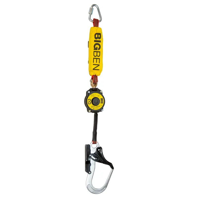 Bigben® Single Retractable Lanyard With Steel Scaffold Hook - 1.8M 1