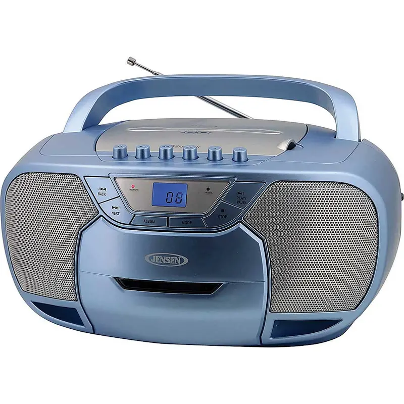 Bluetooth® Boombox Cd Cassette Recorder Am/Fm, Blue 1