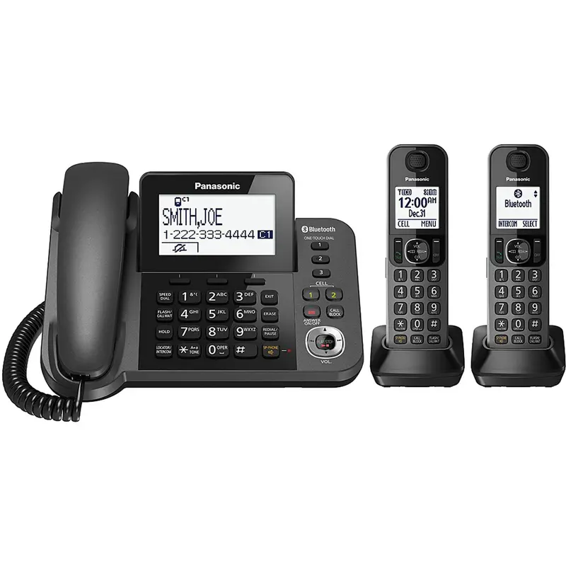 Bluetooth® Cordless Phone And Answering Machine With 2 Handsets 1