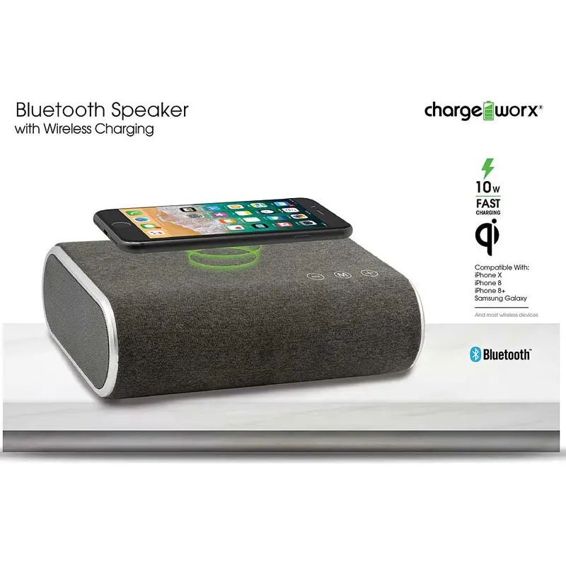 Bluetooth Speaker With Wireless Charging, Grey 1