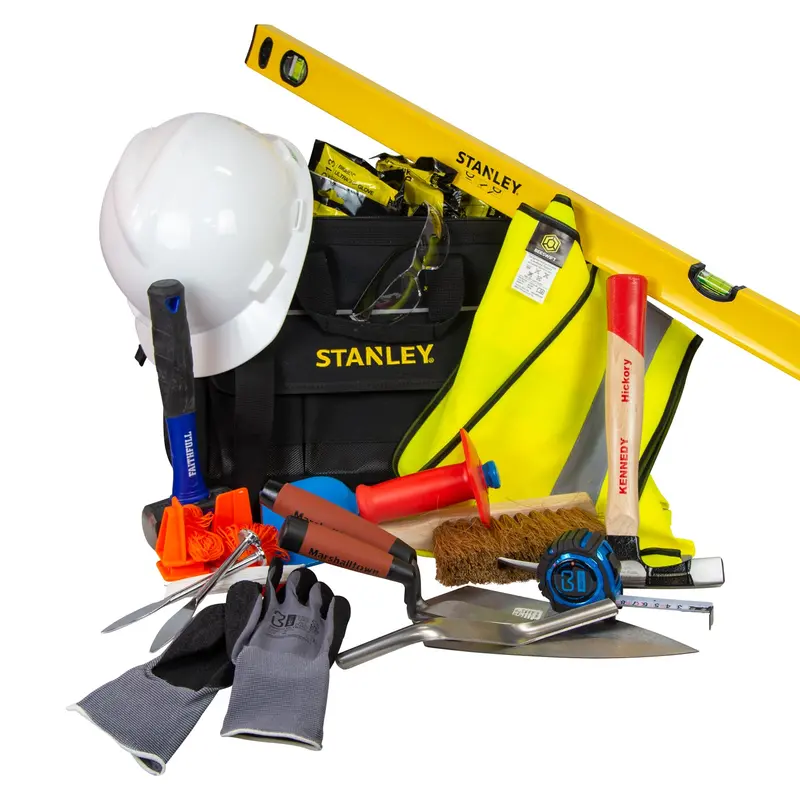 Bricklayers Deluxe Tool & Ppe Starter Kit With Tool Kit Bag 1