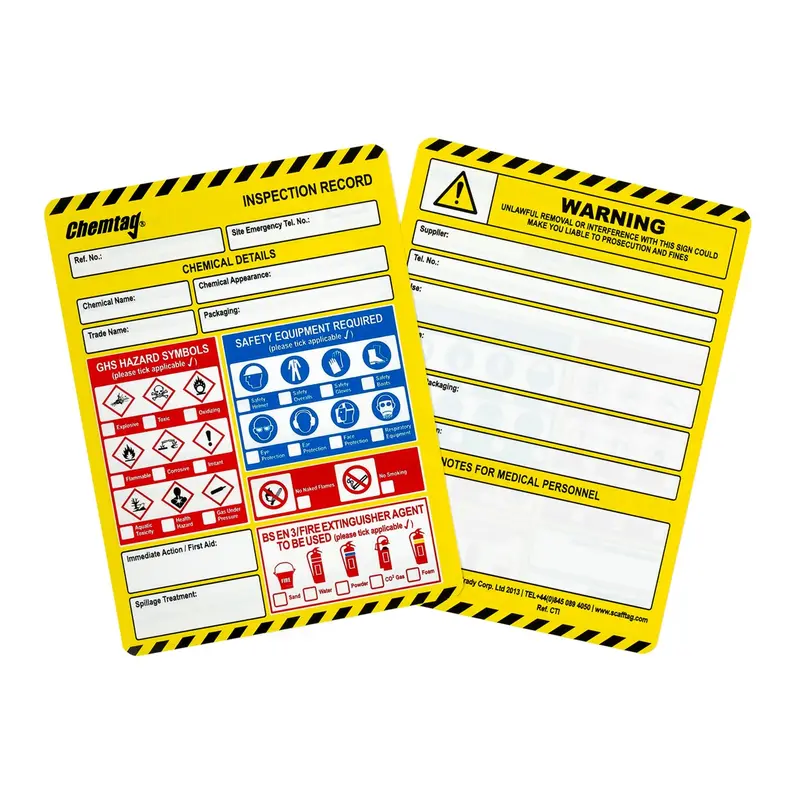 Chemtag Inserts - Pack 10 1