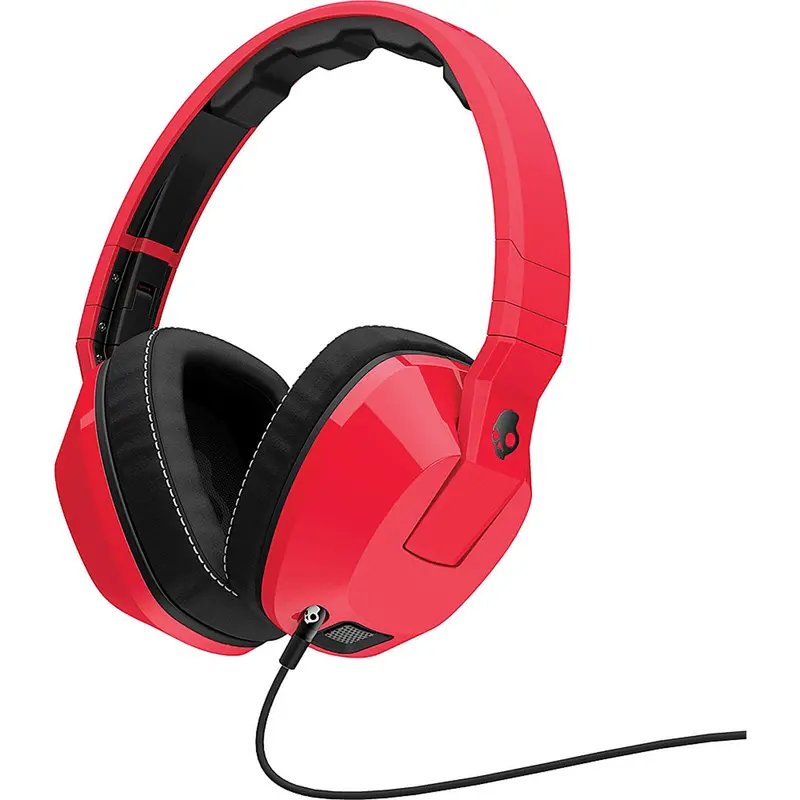 Crusher Headphones With Built-In Amplifier And Mic, Red/Black 1