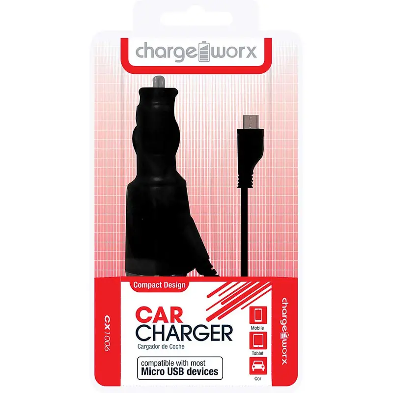 Cx1006bk Micro Usb Car Charger, Black 1