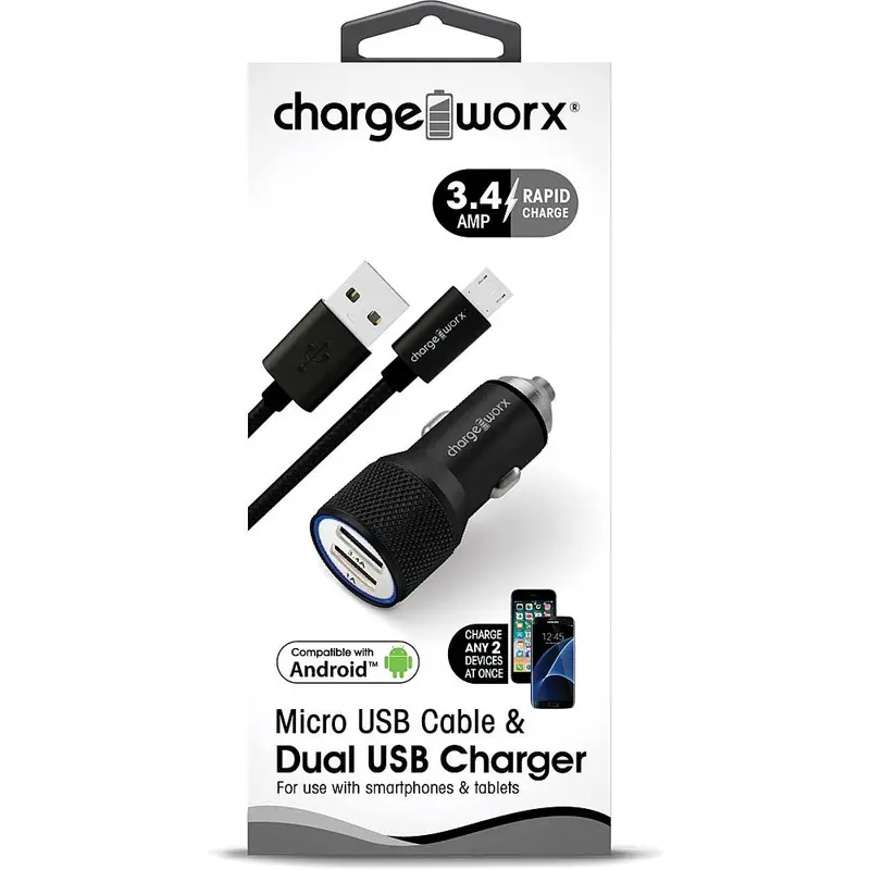 Cx3044bk 2.4A Dual Usb Car Charger, Black 1