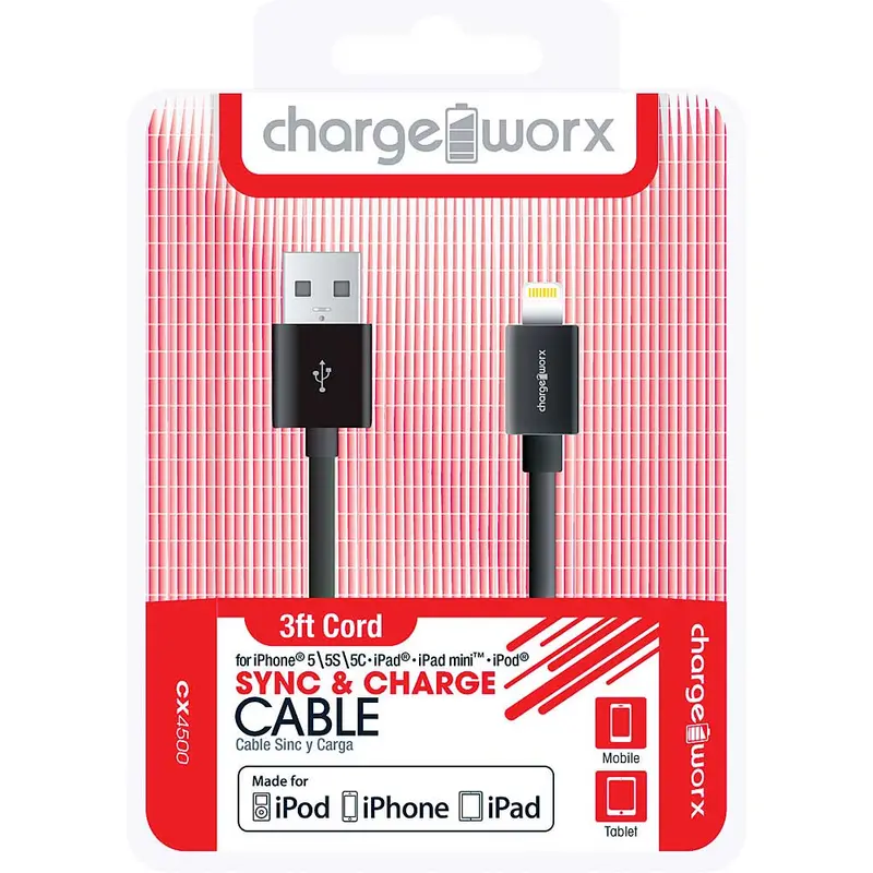 Cx4500bk 3Ft Lightning Sync & Charge Cable, Black 1