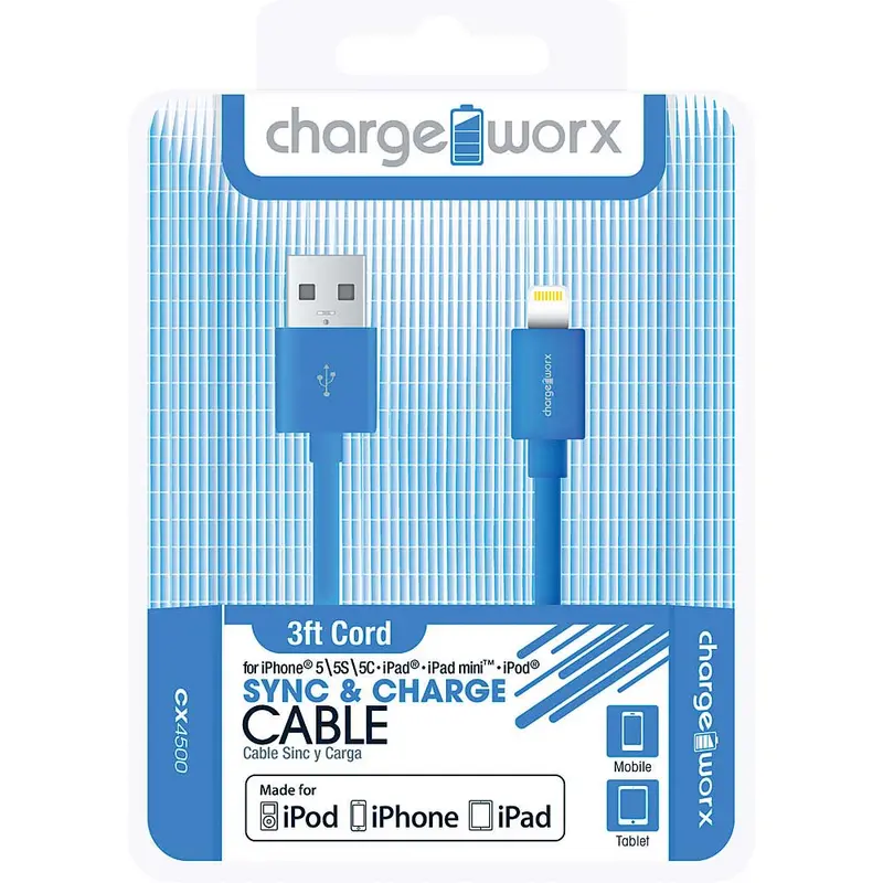 Cx4500bl 3Ft Lightning Sync & Charge Cable, Blue 1