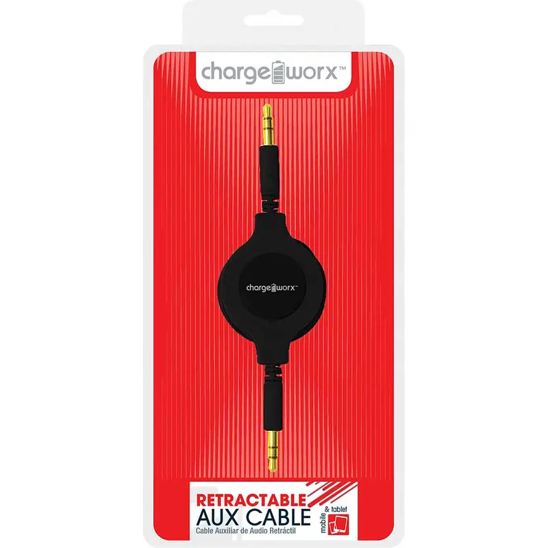 Cx5503bk Retractable Auxiliary Audio Cable, Black 1
